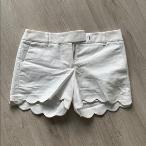 J Crew Factory Size 2 White Scallop Shorts